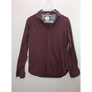 Cactus Man Ricky Singh Shirt Mens M Burgundy Button Up